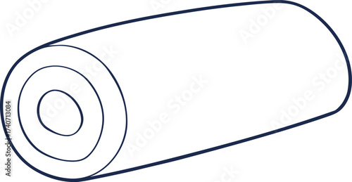 Rolled white towel soft texture centered clean vector illustration for scalable design isolated on transparent background