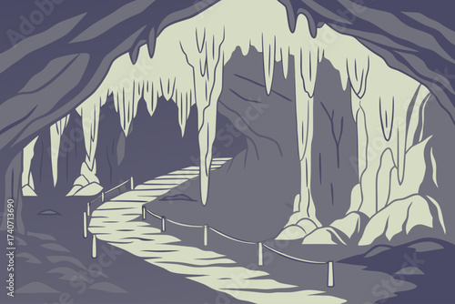 Skyline Caverns in Virginia, rare anthodite crystal formations glowing under lights