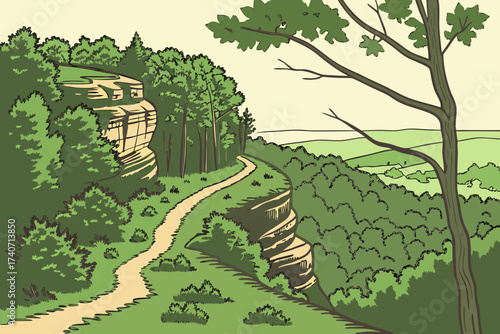 Shawnee National Forest in Illinois, hardwood forested bluffs and sandstone cliffs