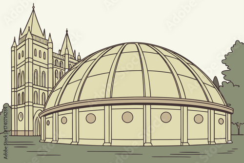 Salt Lake Tabernacle in Utah, domed wooden roof structure with historic significance in Mormon heritage
