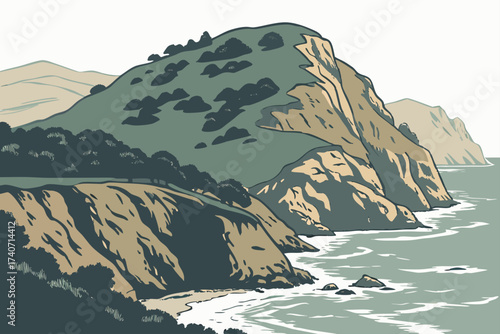 San Clemente Island in California, rugged cliffs and naval training areas off Pacific coast