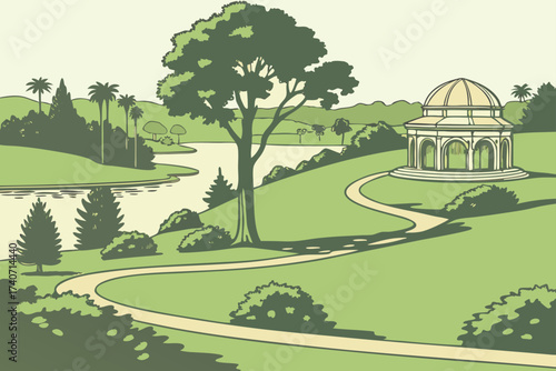 San Francisco Golden Gate Park Meadows in California, green lawns surrounded by groves and lakes