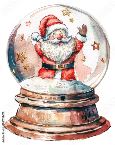 PNG Festive Santa Claus snow globe