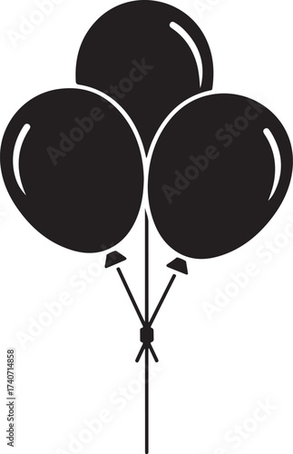 Elegant black balloons floating party decorations for sophisticated celebrations and minimalist modern designs and trendy event branding needs