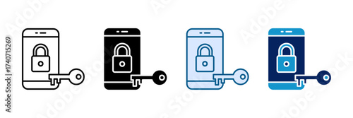 Access Key Icon Set Multiple Style Collection