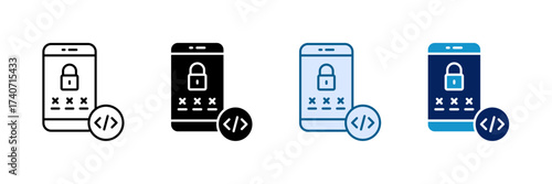 Otp Code Icon Set Multiple Style Collection