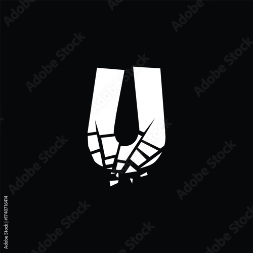 U art print, U wall decor, U nursery letter U, U baby monogram, U kids room decor, U framed letter U, U family monogram, U couple monogram U, U wedding initials, U bride initial U