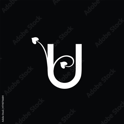 U art print, U wall decor, U nursery letter U, U baby monogram, U kids room decor, U framed letter U, U family monogram, U couple monogram U, U wedding initials, U bride initial U