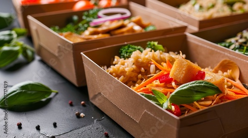 A photo of catering food packaging