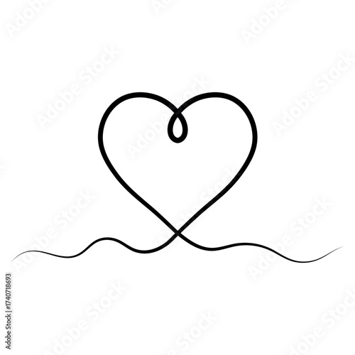 Calligraphic heart flourish...