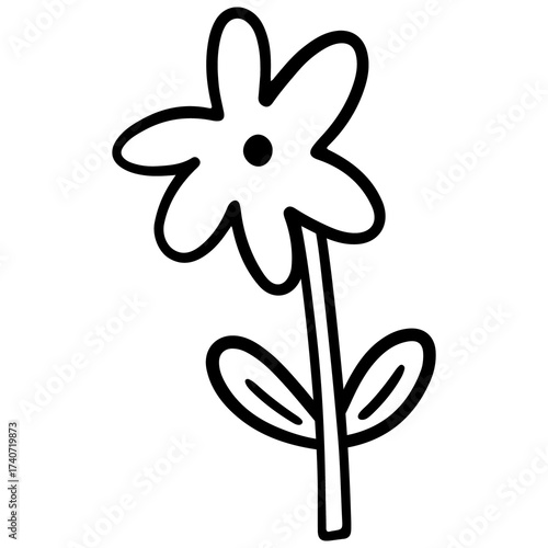 Cute doodle flower