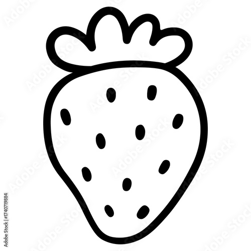 Cute strawberry in doodle style