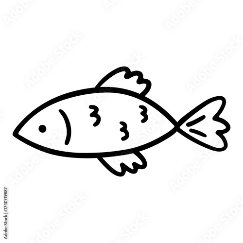 Cute fish in doodle style