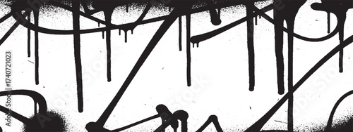 Abstract dripping paint background black ink splatter design element