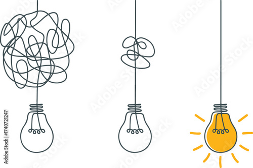 Innovation Lightbulb Concept — Simplifying Complex Ideas