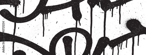 Black graffiti drips a wall urban art style for street culture designs