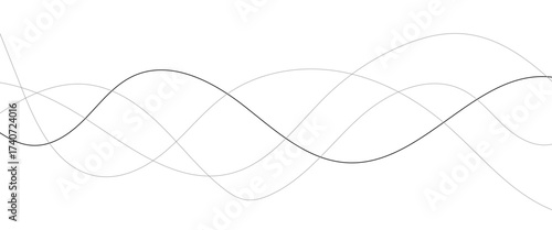 Abstract wavy black and white curved lines.