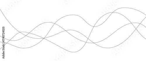 Technology abstract lines on white background. Undulate Grey Wave Swirl, frequency sound wave, twisted curve lines with blend effect