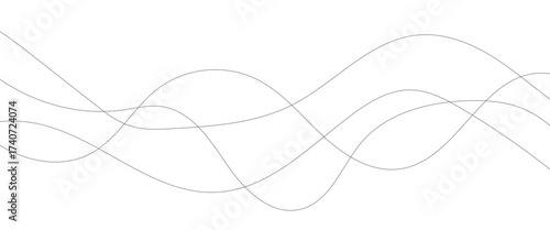 Technology abstract lines on white background. Undulate Grey Wave Swirl, frequency sound wave, twisted curve lines with blend effect