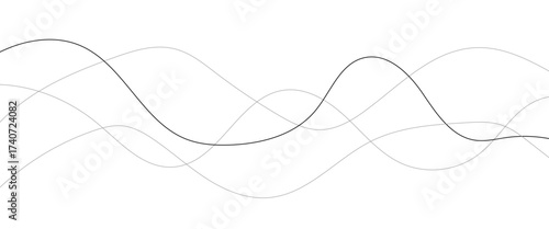 Abstract wavy black and white curved lines.