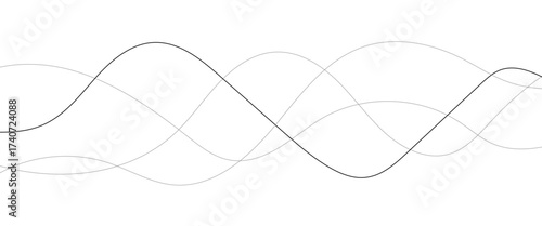 Abstract wavy black and white curved lines.