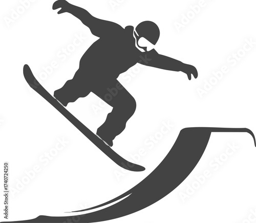 Snowboarder Ramp Trick