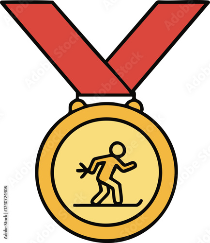Gold Medal with Athlete Icon