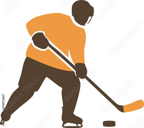Ice Hockey Player with Stick