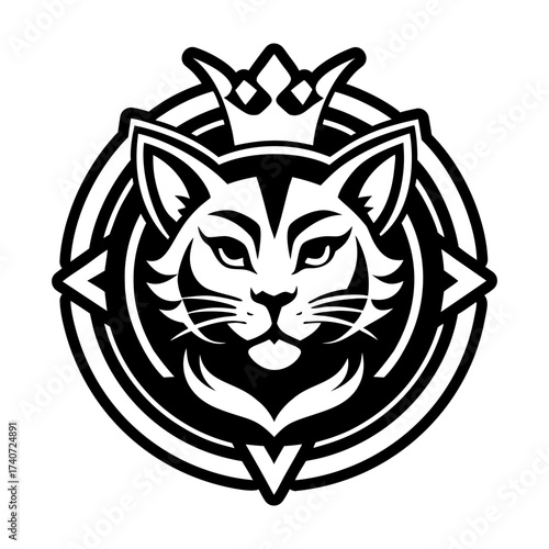 A glyph style icon showing cat logo