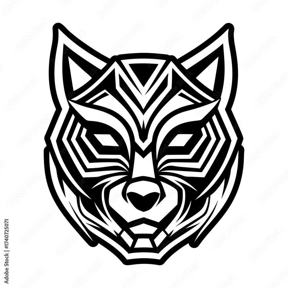 Fototapeta premium A glyph style icon depicting feline logo