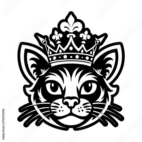 A glyph style icon showing cat logo