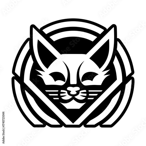 Solid style icon representing a feline symbol