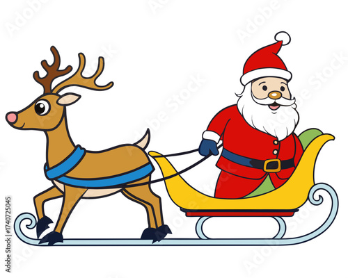 santa claus with reindeer