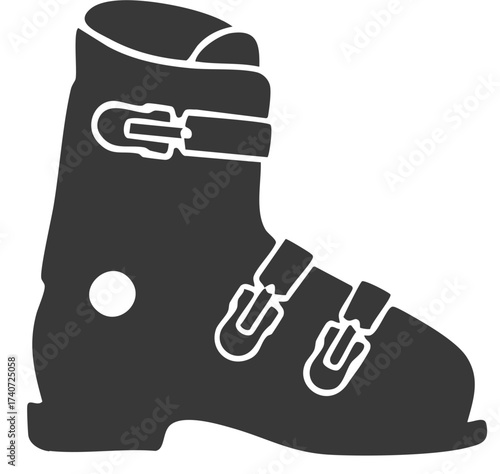 Black Ski Boot