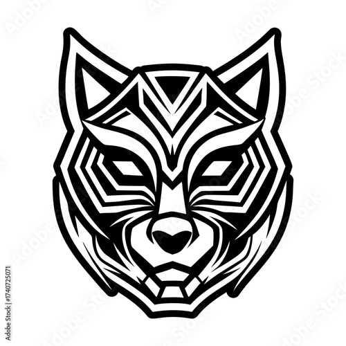 A glyph style icon depicting feline logo