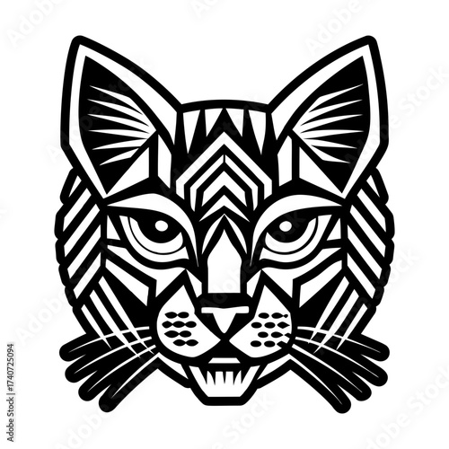 A glyph style icon depicting wild cat