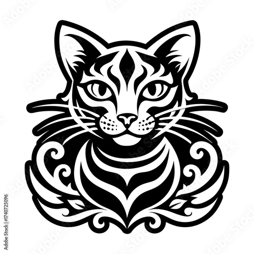 Filled style icon showing a cat face
