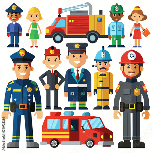 police officer and fireman