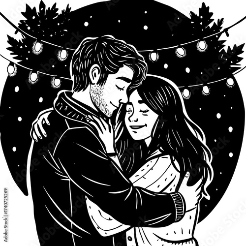 young couple kissing