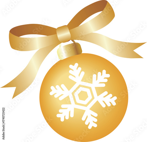 Christmas Ornament Balls Set with Ribbons and Snowflakes