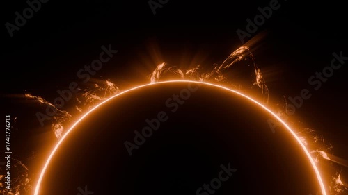 3d close up solar eclipse 4k