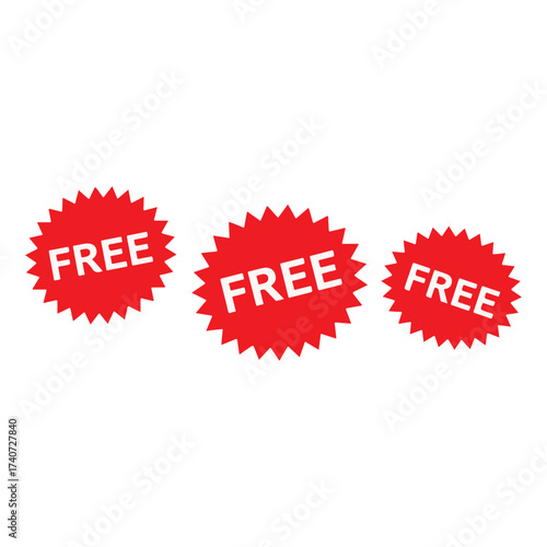 Eye catching free offer burst graphic for promotions