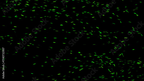 Blurred fire green embers sparks on black background . Texture isolated overlays. Concept of dust, particles, sparkles, light and flames.
