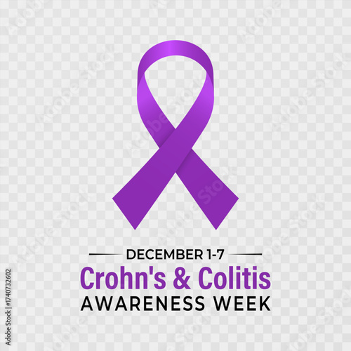 Crohn's and Colitis Awareness Week , Dec 1–7 raises IBD awareness, supports patients, and promotes better treatment and care. Banner poster, social media and background design template. Vector. Eps 10