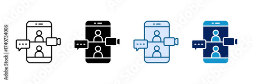 Video Call Icon Set Multiple Style Collection