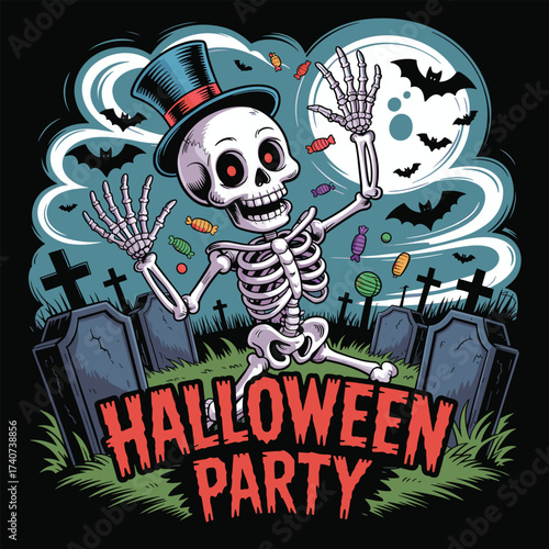 halloween skull with a skull