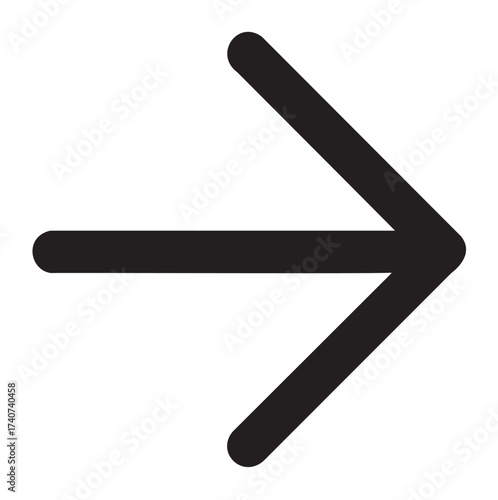 Black solid arrow pointing to the right, commonly used as an indicator for direction or navigation.
