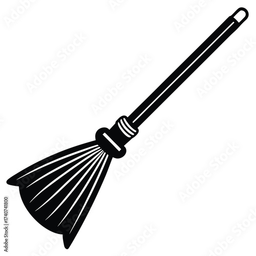 broomstick vector icon on white background  