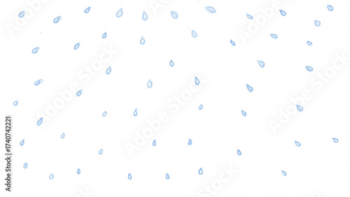 雨t171-0,Hand drawn blue water drop pattern on white background