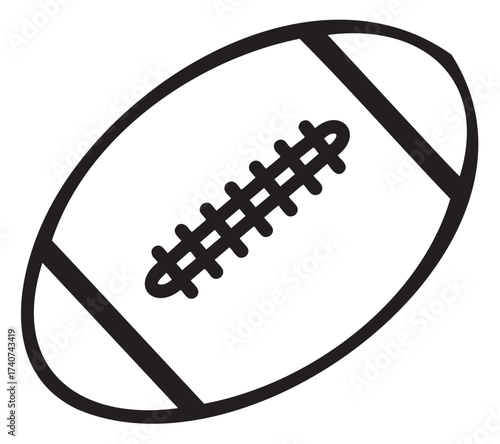 Black outline vector icon of a simple american football. minimal linear illustration for sports and recreation concepts.